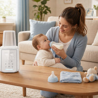 Touch-Control Baby Bottle Warmer with Digital Display Electric Bottle Warmer with Clear Cover Safe Hygienic for Kitchen