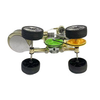 Stirling Engine Model with Gold Finish and Wheels for Educational Experiments