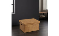 artificial Rattan Storage Box Lidded artificial Rattan Basket with Lid Decorative Wicker Storage Basket with Lid for Organizers