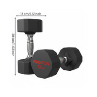 Commercial Grade Solid Steel Fixed Weight Dumbbell Floor Protection Rubber Coated Dumbbell Noise Reducing Knurled Handle Weight Drop-Resistant for Men, Women, Home Gym