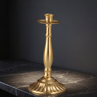Candlestick with Fluted Base Polished Taper Candle Holder Fluted Candlestick Holder Sturdy Versatile for Dining Tables
