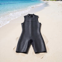 2mm Sleeveless Shorty Wetsuit Rear Zip One-Piece Shorty Wetsuit Smooth Skin Swimwear Close-Fitting for Divers, Swimmers, Diving, Snorkeling, Watersports