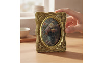 Resin Photo Frame Gold Oval Picture Frame Decorative for Desk