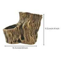 Tree Stump Planter Wood-Grain Stump Planter Decorative for Desk