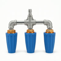 Stainless Steel Nozzle with Three Outlets Metal Rotating Spray Nozzle Rotary Compact for Car Washing