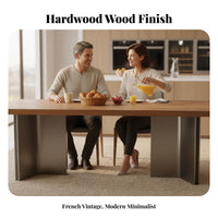 4-Seater Wooden Dining Set French Retro Design Table and Chair collection Completely Wood Household Furniture for Apartment Dwellers, Families, Kitchen, Home