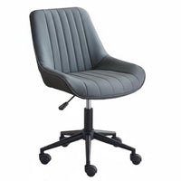 Height Adjustable Armless Ribbed Swivel Chair Scratch-Resistant Armless Ribbed Rolling Chair Comfortable Cushioning Vanity Stool Soft Padded Seat for Pet Owners, Students, Makeup Users, Study Room, Bedroom
