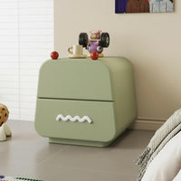 Mini Size Cartoon Bear Nightstand Space-Saving Bedside Table Rounded Corners Storage Cabinet Easy Assembly for Children, Toddlers, Parents, kid's Room, Bedroom, Nursery, Playroom