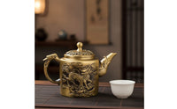 Brass Teapot Ornament Teapot Ornament Stable Tabletop Display for Tea Lovers, Collectors, Bookshelf