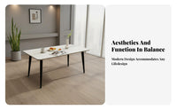 Easy to Clean Rectangular Table and Chair Set Scratch Resistant Rectangular Table with 4 Chairs Long-Lasting Construction Cafeteria Furniture Strong Load-Bearing for School Administrators, Apartment Dwellers, Cafeteria, Food Court, Employee Dining Room