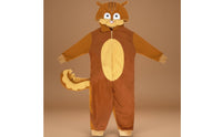 Kids Squirrel Costume Squirrel Role-Play Outfit Front Zipper Soft Animal Pajamas for Halloween