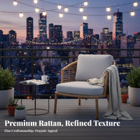 4 Pieces Wicker design 4-Piece Woven Lounge Set Waterresistant 4-Person Seating Arrangement with Table sunlight resistant Outdoor Furniture Weather Resistant for Families, Homeowners, Adults, Balcony, Sunroom, Garden, rearyard