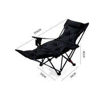 Reclining Chair with Footrest Four-Position Patio Recliner Metal Frame