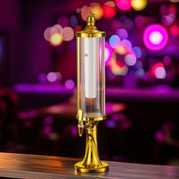 Illuminated Beer Dispenser with Ice Column Clear Beer Dispenser Easy-Pour Drink Dispenser with Tap Refrigerated for Home Bar, KTV