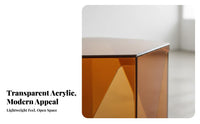 Space-Saving Sofa Side Table Transparent Look Waterfall Side Table Multi-Functional Nightstand Modern Design for Apartment Dwellers, Homeowners, Interior Decorators, Bedroom, Home Office