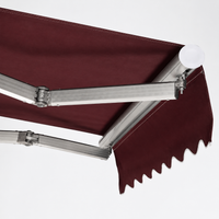 Awning Sun Shade Outdoor Terrace Balcony Reddish Brown Aluminum Alloy Manual Retractable Wall Mounted