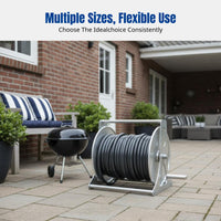 Metal Hose Reel, High Pressure Water, Stainless Steel, Garden, Car Wash, Storage Rack