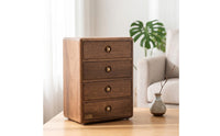 Jewelry Organizer with Drawers 4-Drawer Jewelry Cabinet Wooden Desktop Chest for Dressing Table, Vanity, Desk
