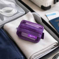 Mesh Storage Pouch, Digital Accessories Zip Pouch for Power Adapter & Cables, Fine Mesh Travel Cable Organiser