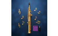 Brass-Lacquered Straight Soprano Saxophone Polished Soprano Saxophone Ergonomic Woodwind Instrument Sturdy for Beginners
