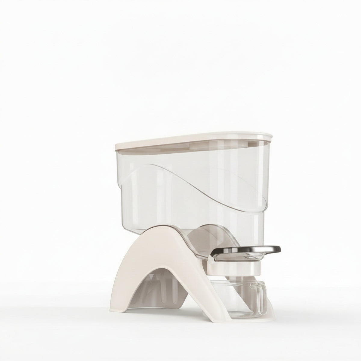 Dry Food Dispenser Press-Style Rice Dispenser Grain Container with Cup Countertop Bin BPAclear for Home Cooks, Kitchen, Pantry
