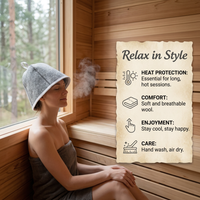 Sauna Hat for Steam Bath, Steam Room Essential Parts, Heat Resistant Sauna Cap, Stylish Appearance Sauna Hat, Sauna Hat with Hanging Loop