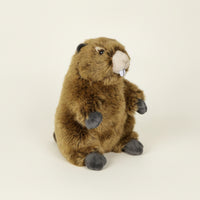 Sitting Groundhog Stuffed Animal Huggable Toy Adorable for Bedside Decor