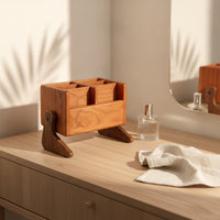 Wooden Cosmetic Storage Organizer Sturdy Wooden Vanity Organizer Makeup Storage Box for Dressing Table
