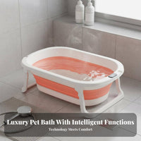 Foldable Pet Bath Tub Space-Saving Foldable Dog Bathing Pool Easy Draining Foldable Pet Shower Tub for Medium Dogs, Young Dogs, Travel, Outdoor