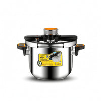 Easy One-Press Stainless Steel Pressure Cooker Food-Grade Pressure Cooker with Lid Rust-Resistant Simmer Pot Multi-Safety for Gas Stoves