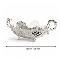 Decorative Serving Dish Silver-Toned Embossed Serving Tray Electroplated Platter for Party Planners, Banquet Tables, Afternoon Tea