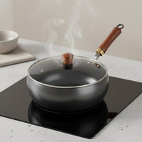 Carbon Steel Wok Uncoated Chinese Wok Kitchen Cookware Professional Grade Non-Stick for Beginners