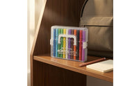 Direct-Liquid 12-Color Acrylic Marker Set Rainbow Colors Brush Tip Acrylic Markers Handle Marker Set in Case Latch Closures