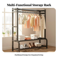 Mobile Design Rolling Clothing Rack Space Saving Rolling Clothes Rack Multi-Functional Portable Wardrobe on Wheels Easy Assembly for Students, Homeowners, Boutique Owners, Bedroom, Dorm Room, Apartment, Entryway