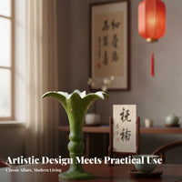 Vintage Aesthetic Chinese Design Holder Ideal Gift Gold Flecked Calyx Holder Multi-Purpose for Adults, Desktop, Bedroom, Office