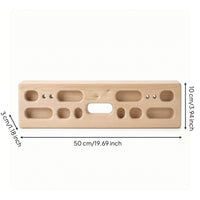 Compact Wooden Hangboard with Rope Natural Wood Portable Wooden Hangboard with Rope Long-Lasting Climbing Fingerboard with Pockets Adjustable for Athletes