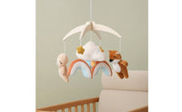 Baby Crib Mobile with Soft Ornaments Decorative Hanging Mobile with Wooden Frame Natural Sensory for Infants, Nursery, Cot
