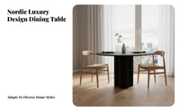 Round Pedestal Dining Table Nordic Design Round Pedestal Illuminated Table Luxury for Design Enthusiasts, Families, Small Areas, Morning Corner