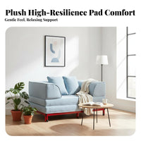 Space-Saving Pull-extension Sleeper Sofa doubleFunction Pull-extension Sleeper Loveseat cleanable Cover transformable Couch for Apartment Dwellers, Students, Homeowners, Small Spaces, Living Room, Home Office