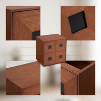 Storage Cabinet with Compartments Solid Wood Modular Cabinet Oak Square Storage Organizer for Living Room, Bedroom, Reading Corner