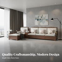 Chaise Lounge Sofa with Storage New Chinese aesthetic Living Room Seating Space-Saving Sectional Couch for Small Apartment Dwellers, Homeowners, Home