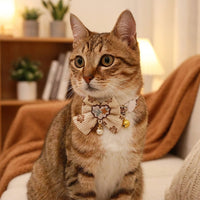 Adjustable Bow Tie Polyester Neck Strap for Domestic Cats, Stylish Accessory and Functional Gift for Cat Lovers (Single)