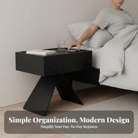 Scandinavian Design Floating Nightstand with Drawer Minimalist aesthetic Wall-Mounted Bedside Drawer Space-Saving Side Table Curved Shape for Interior Designers, Homeowners, Adults, Bedroom, Small Spaces, Living Room, Entryway