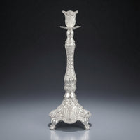 Decorative Pedestal Candle Holder Ornate Tabletop Candle Holder Embossed Candelabrum Vintage-Style for Weddings