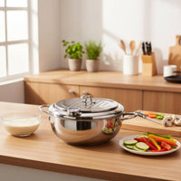 Japanese Battered Fryer V-Shaped Pouring Spout Stainless Steel Frying Pot with Drainer Rack Fryer Pot with Thermometer and Rack