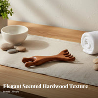 Branch-Like Shaped Acupressure Comb Unpainted & Unwaxed Wooden Massage Comb 5 Prong Head Massager Ergonomic Design for Travel