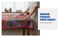Bohemian Ethnic Tapestry, Handmade Indian Nepalese Embroidery, Wall Decor, Tablecloth, Patchwork, Random Design