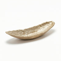 Hammered Metal Tray Polished Long Narrow Tray Sculptural for Coffee Table
