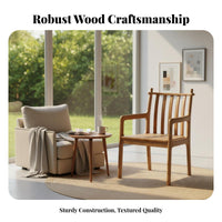 Hardwood Wood Spindle rear Dining Chair Nordic Design Armchair Japanese design Indoor Furniture With Armrests for Guesthouse managers, Interior Designers, Study, Living Room, Kitchen, Morning meal corner