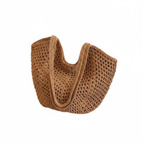 Large Capacity Cotton Crochet Tote Boho Chic Crochet Shoulder Bag Handmade for Shopping